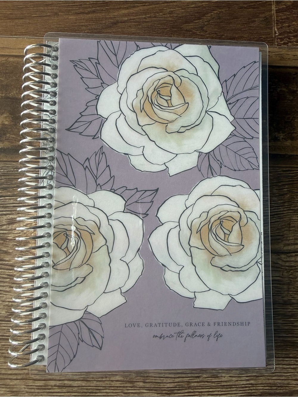 Erin Condren A5 TakeNote Notebook — White, Cream & Lavender Floral